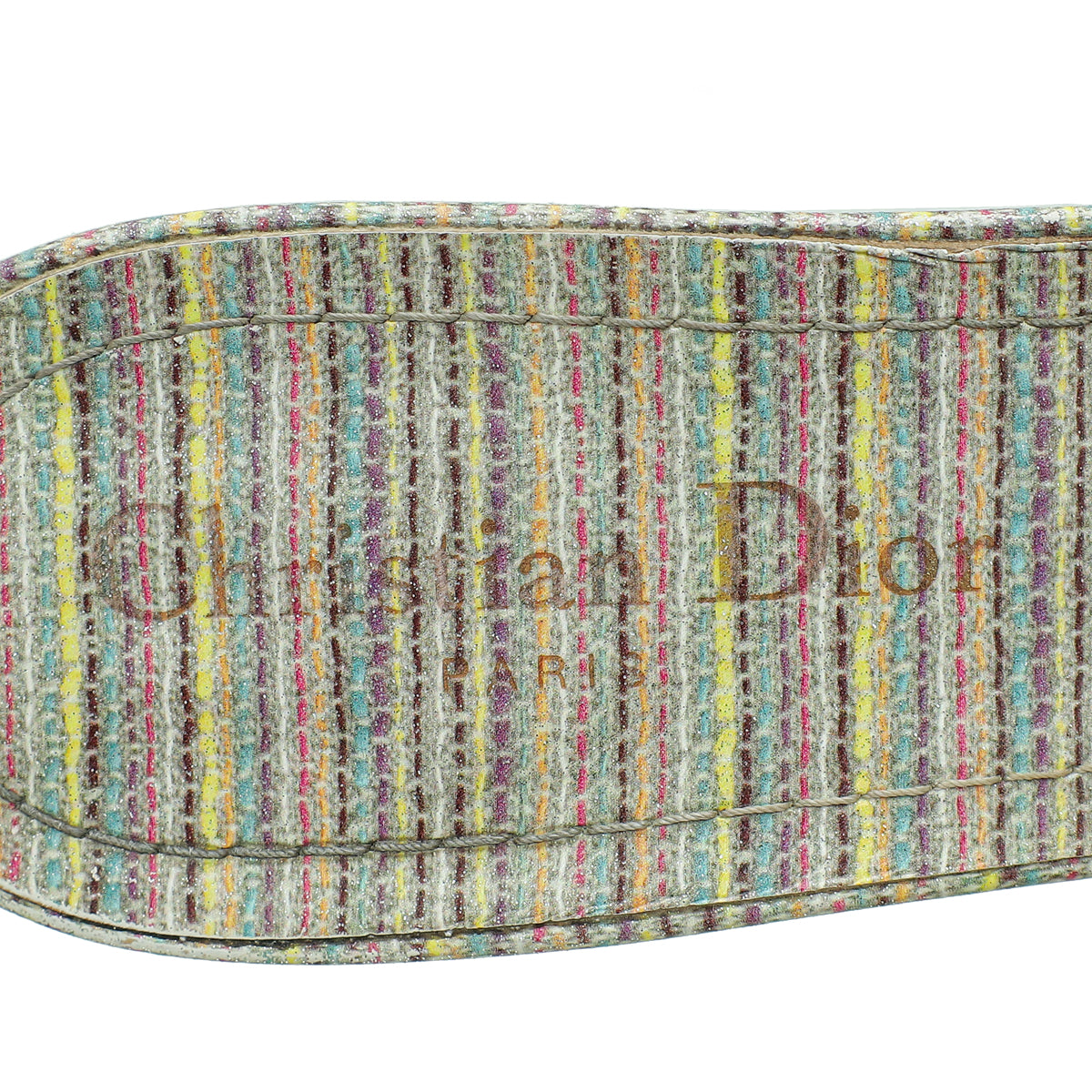 Christian Dior Gold Multicolor Dway Heeled Slide Sandals 39