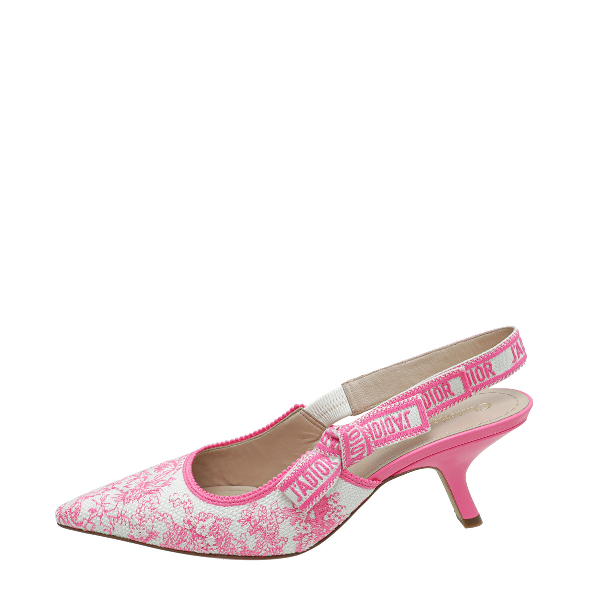 Christian Dior Bright Pink J'adior Toile De Jouy Slingback Pump 39