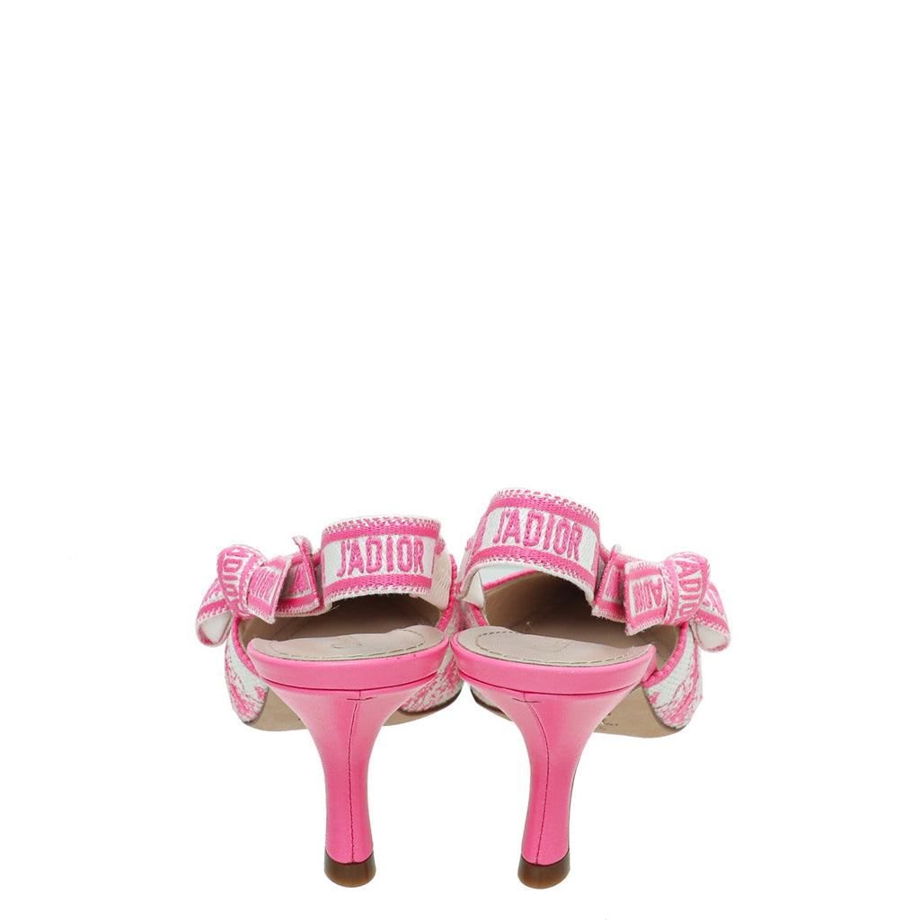Christian Dior Bright Pink J'adior Toile De Jouy Slingback Pump 39