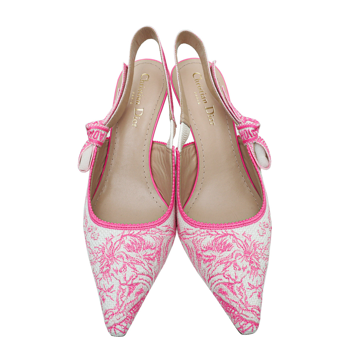 Christian Dior Bright Pink J'adior Toile De Jouy Slingback Pump 39