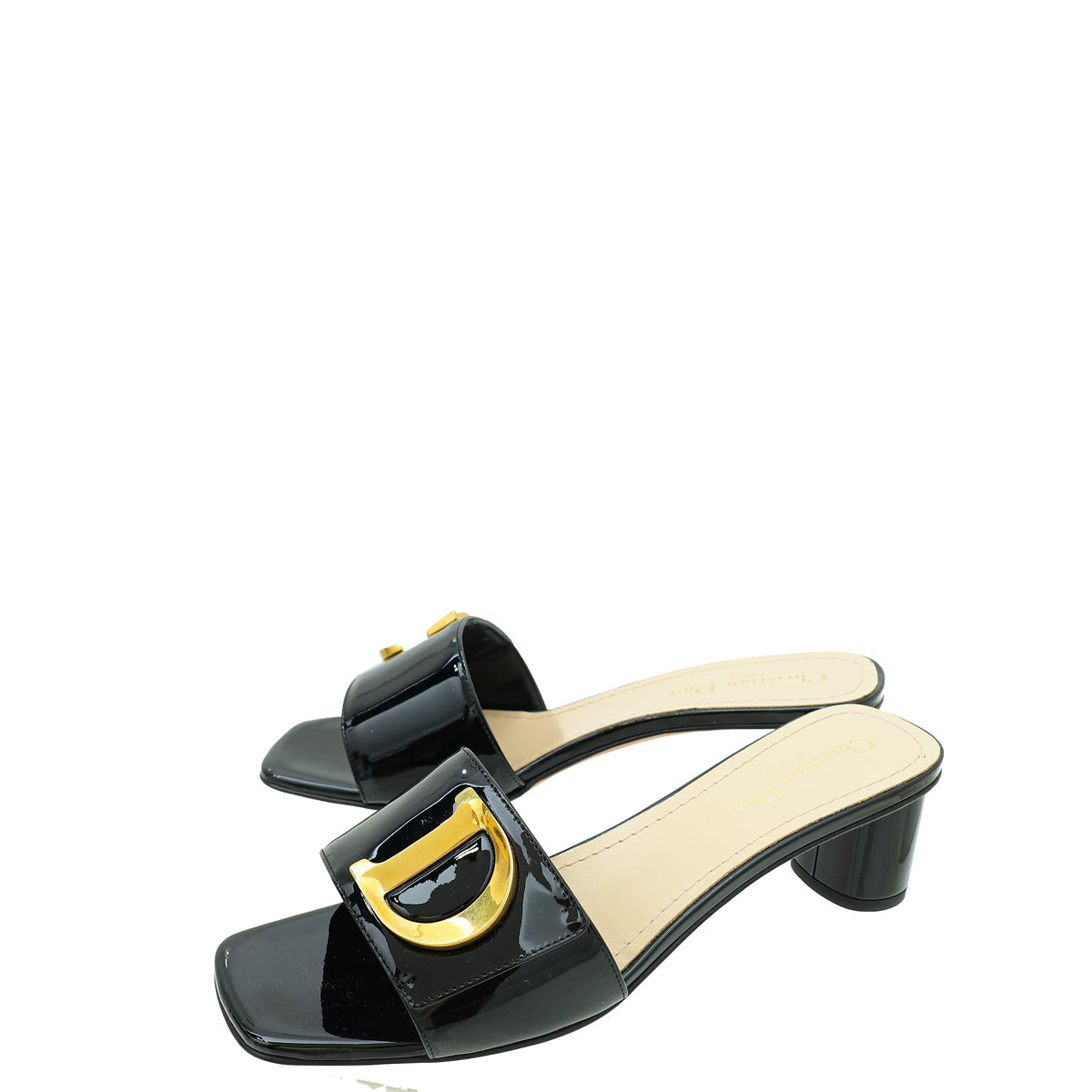 Christian Dior Black C'est Dior Flat Slide Sandal 39