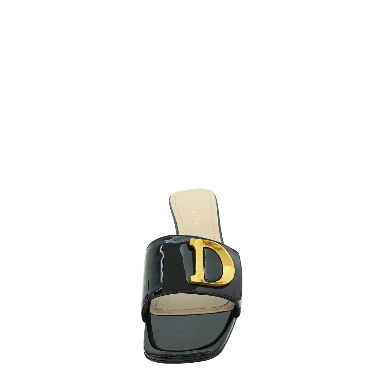 Christian Dior Black C'est Dior Flat Slide Sandal 39