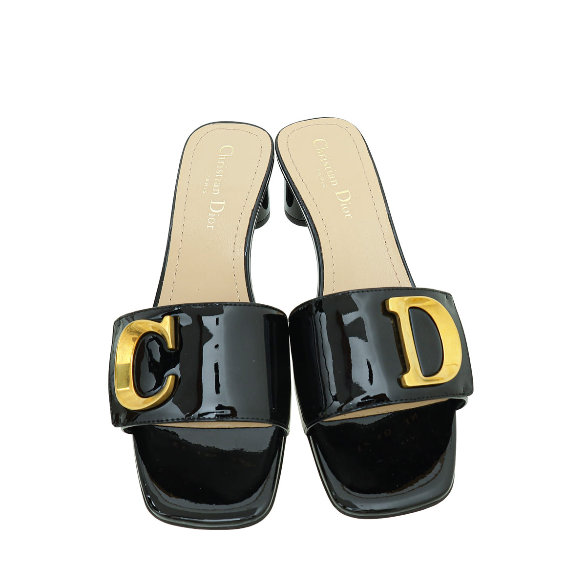 Christian Dior Black C'est Dior Flat Slide Sandal 39