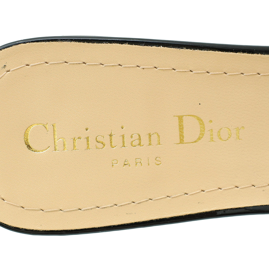 Christian Dior Black C'est Dior Flat Slide Sandal 39