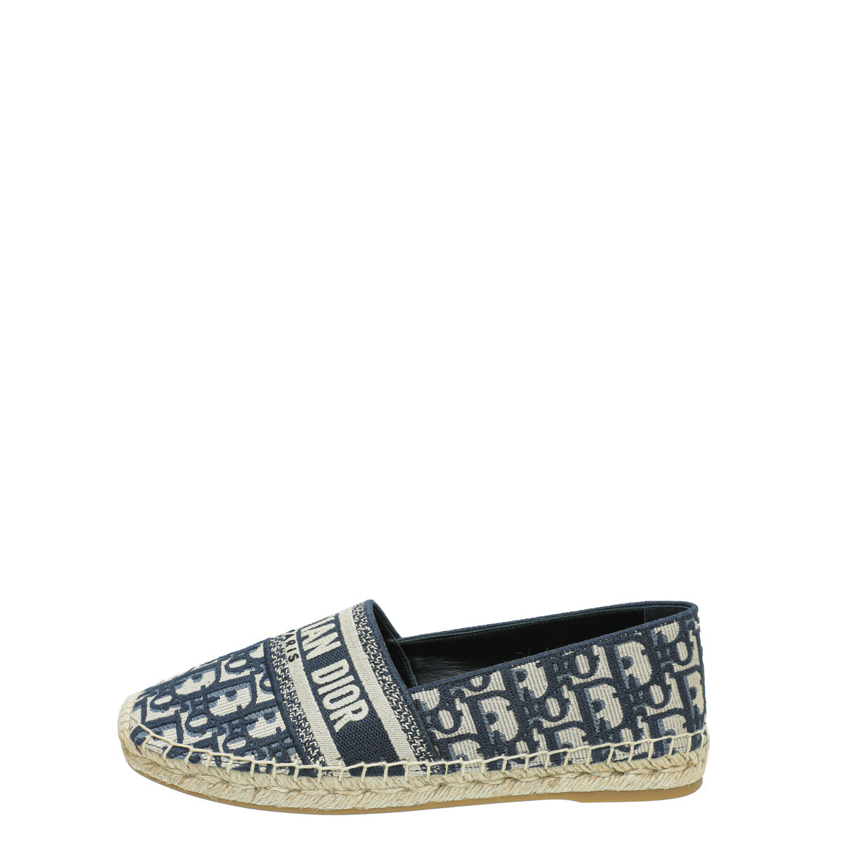 Christian Dior Navy Blue Oblique Embroidered Granville Espadrille 39