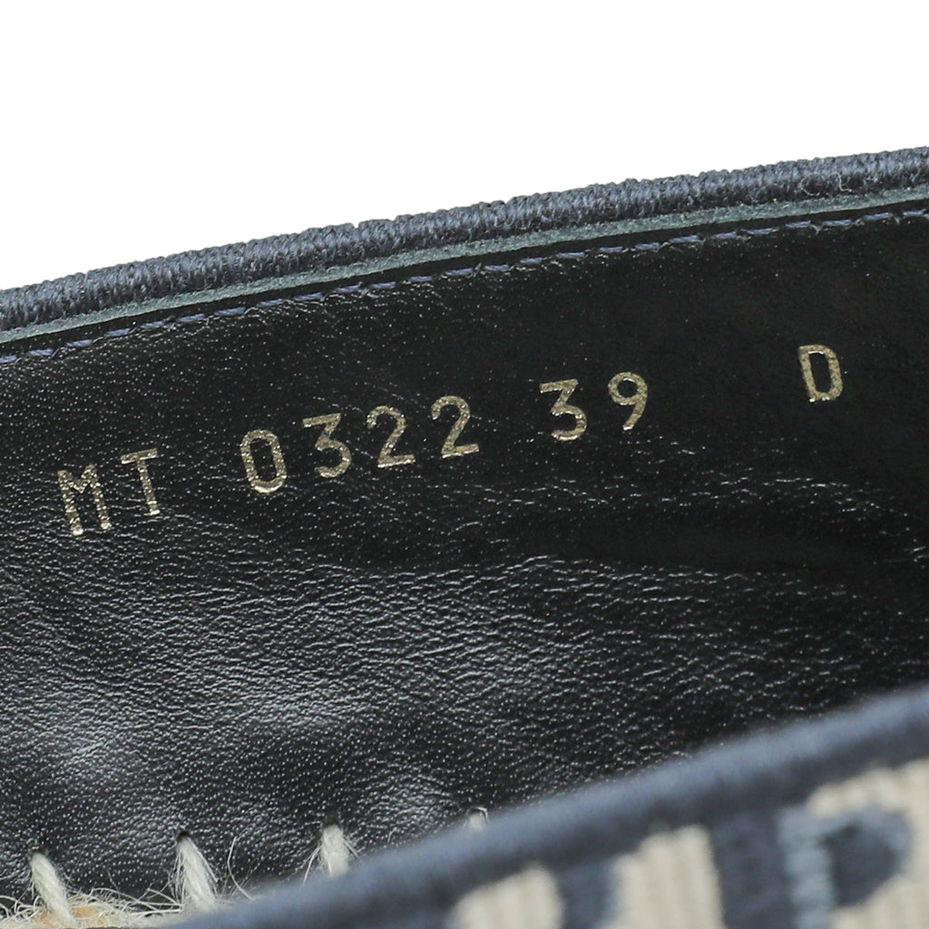 Christian Dior Navy Blue Oblique Embroidered Granville Espadrille 39