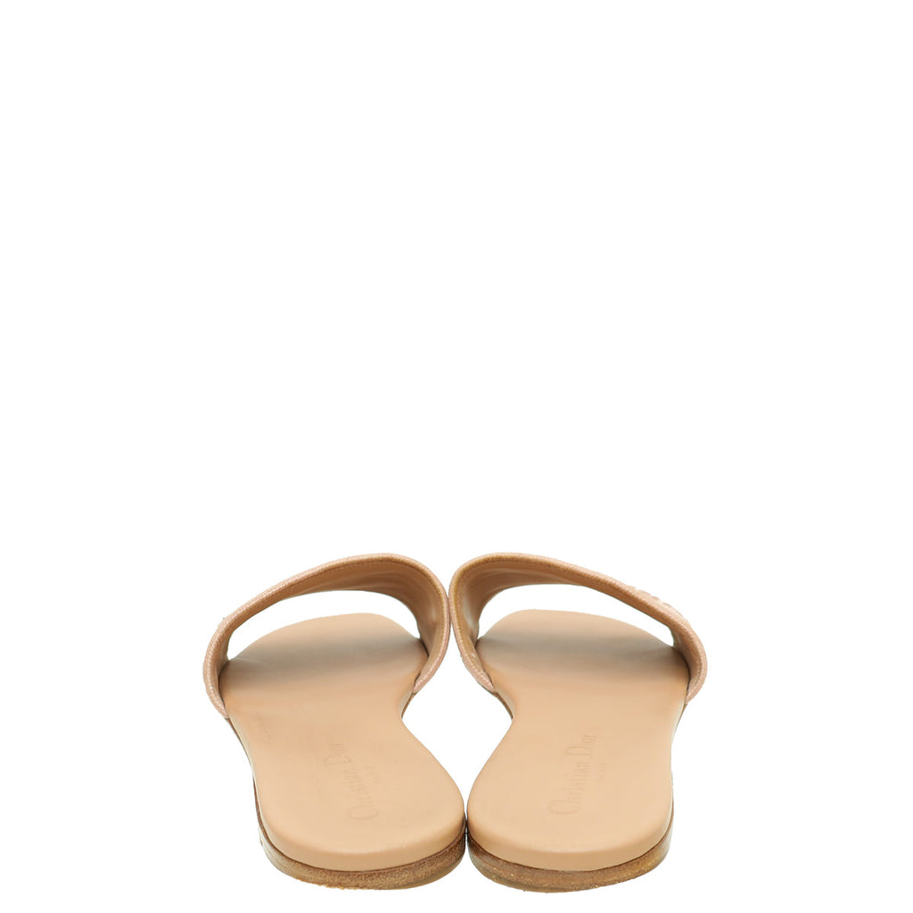 Christian Dior Blush Dway Embroidered Metallic Sandal 40
