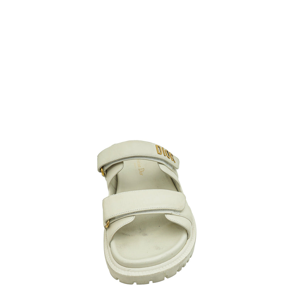 Christian Dior Cream Act Slide Sandals 40