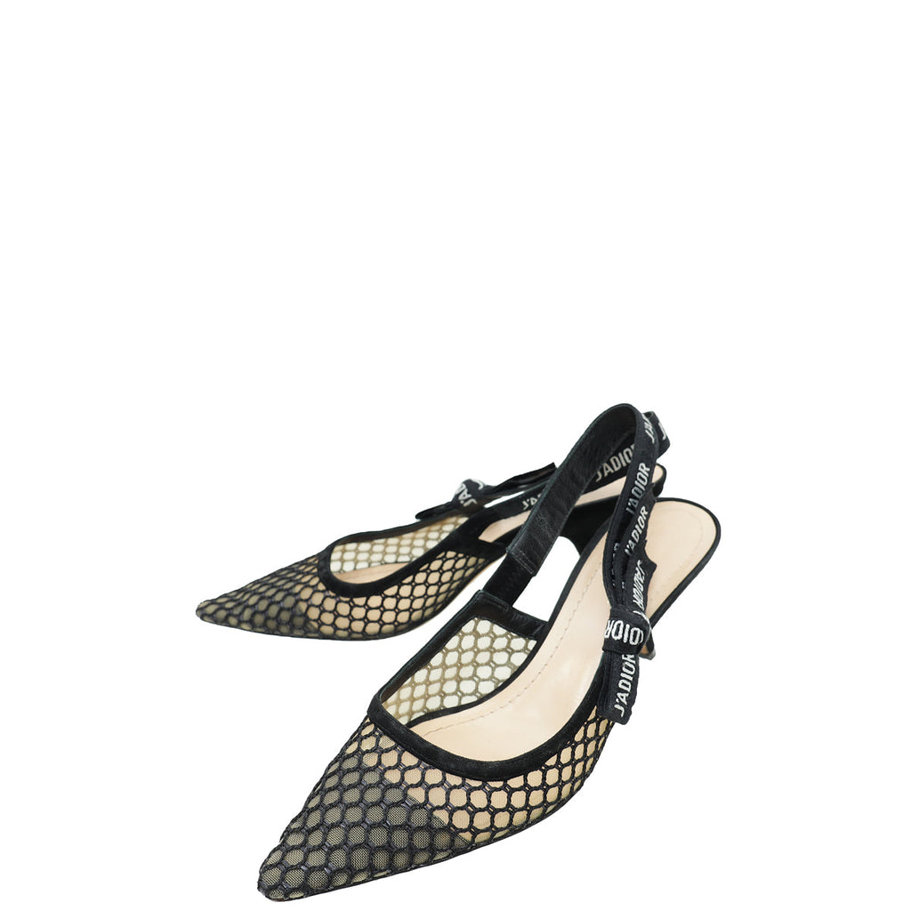 Christian Dior Black J'Adior Mesh Slingback 40