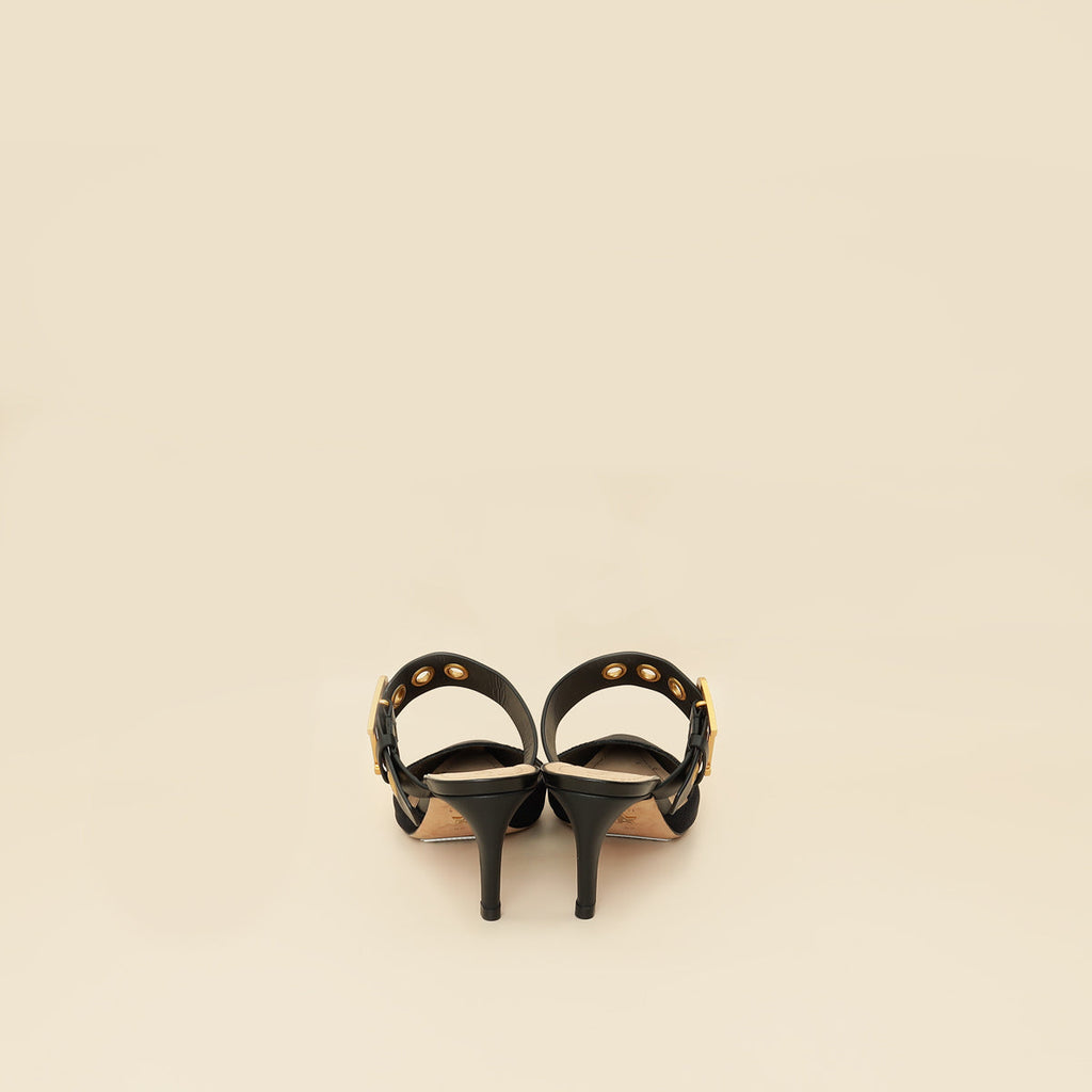 Christian Dior Black D-Dior Heeled Mules 40
