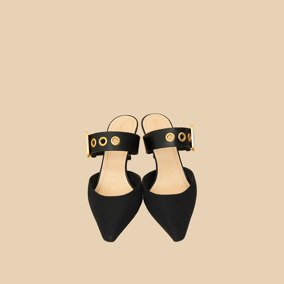 Christian Dior Black D-Dior Heeled Mules 40