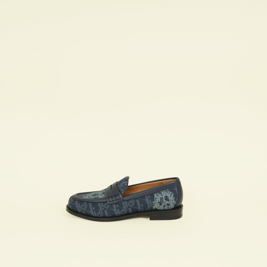 Christian Dior Navy x Denim Tears - Peace Sign Granville Loafer 40