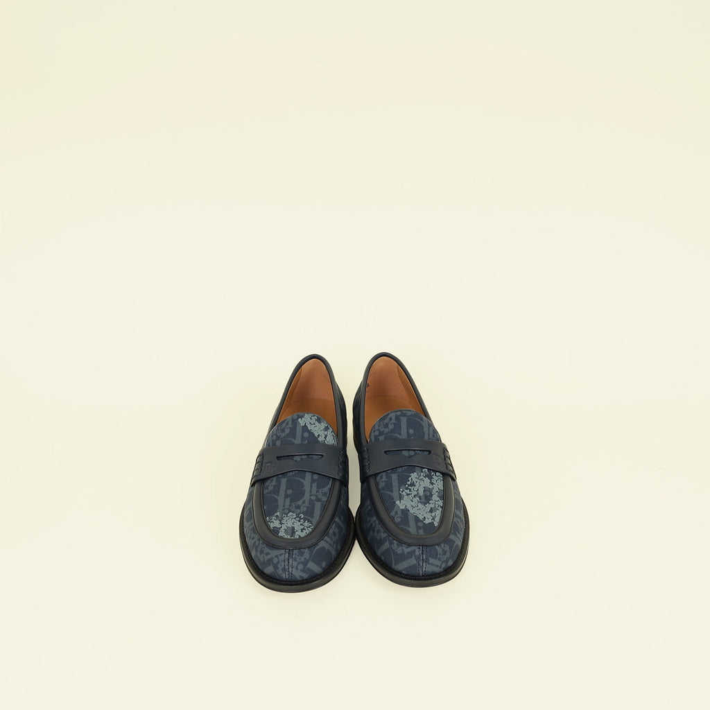 Christian Dior Navy x Denim Tears - Peace Sign Granville Loafer 40