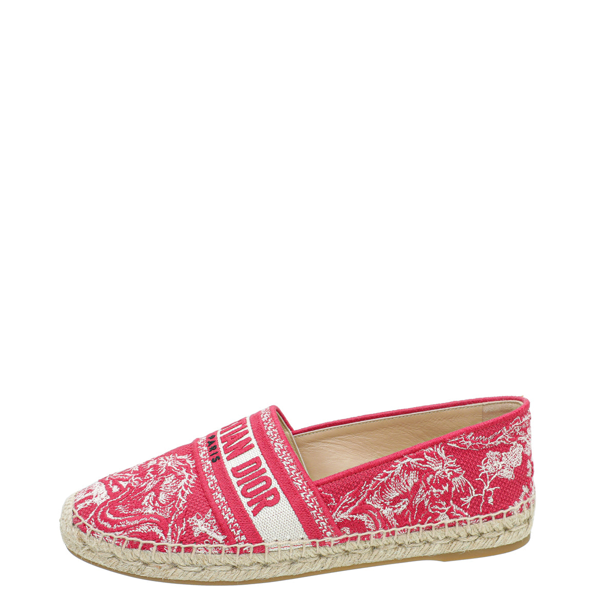 Christian Dior Red Toile de Jouy Granville Espadrille 40