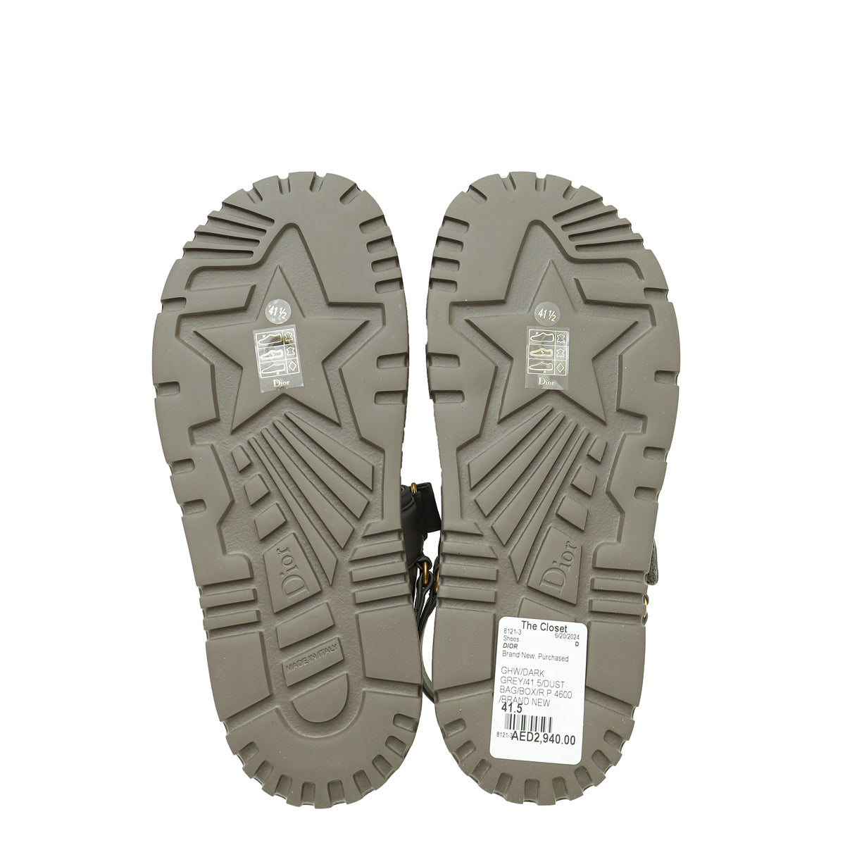 Christian Dior Dark Grey Dioract Sandal 41.5