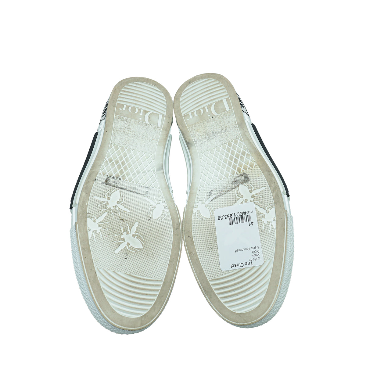 Christian Dior White Oblique B23 Low Top Sneaker 41