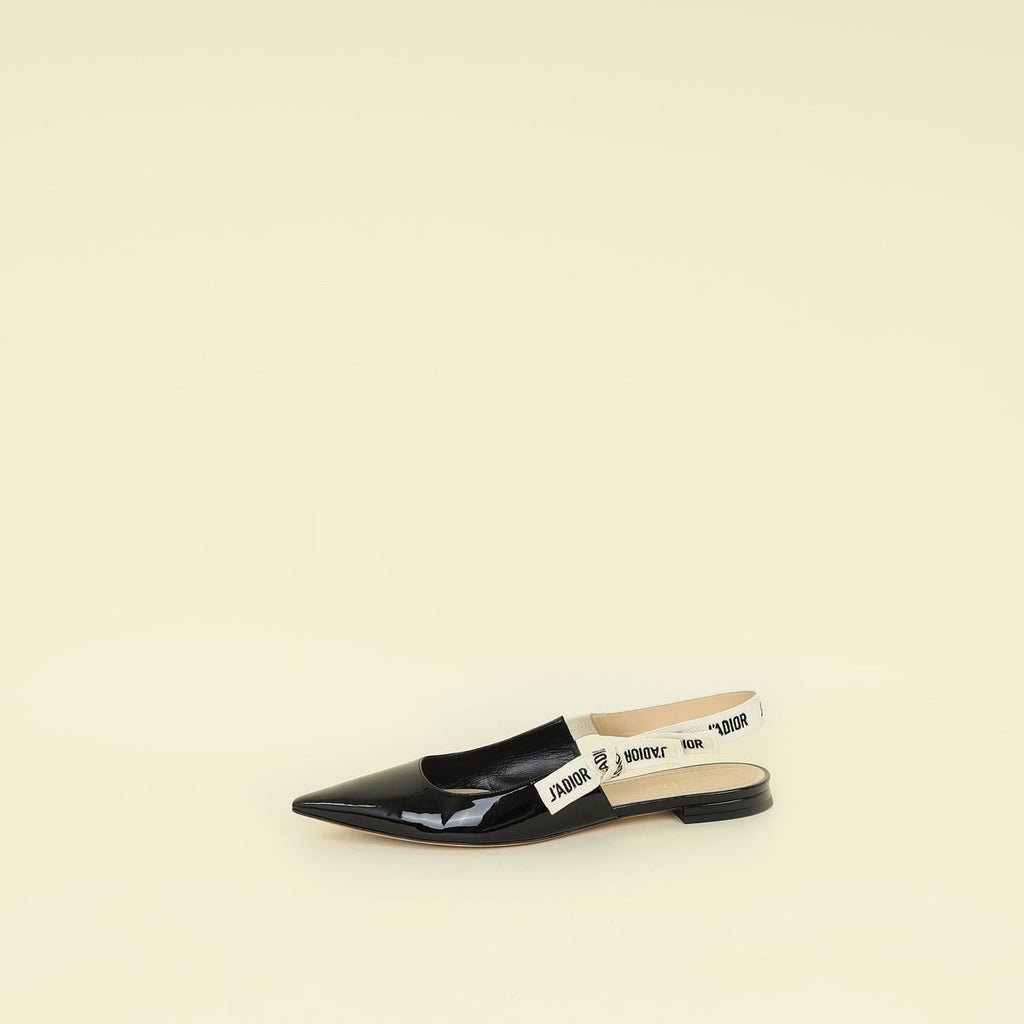 Christian Dior Black J'adior Flat Slingback 42