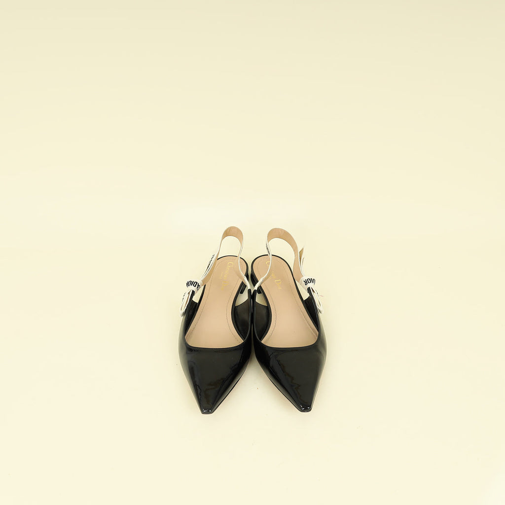 Christian Dior Black J'adior Flat Slingback 42
