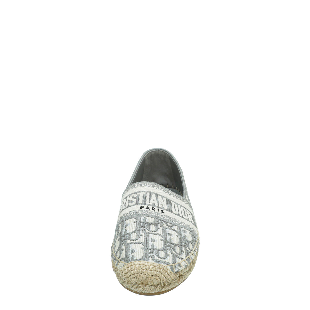 Christian Dior Grey Oblique Embroidered Granville Espadrille 39