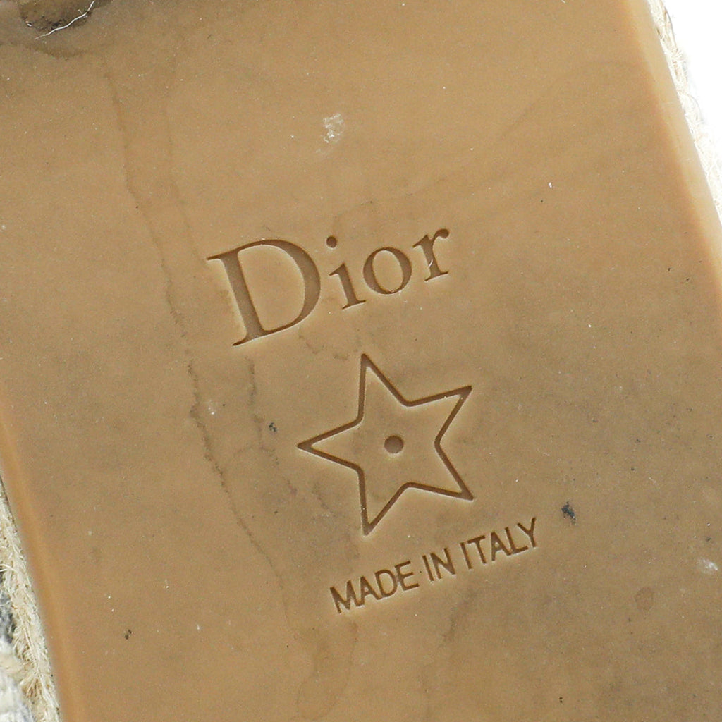 Christian Dior Grey Oblique Embroidered Granville Espadrille 39