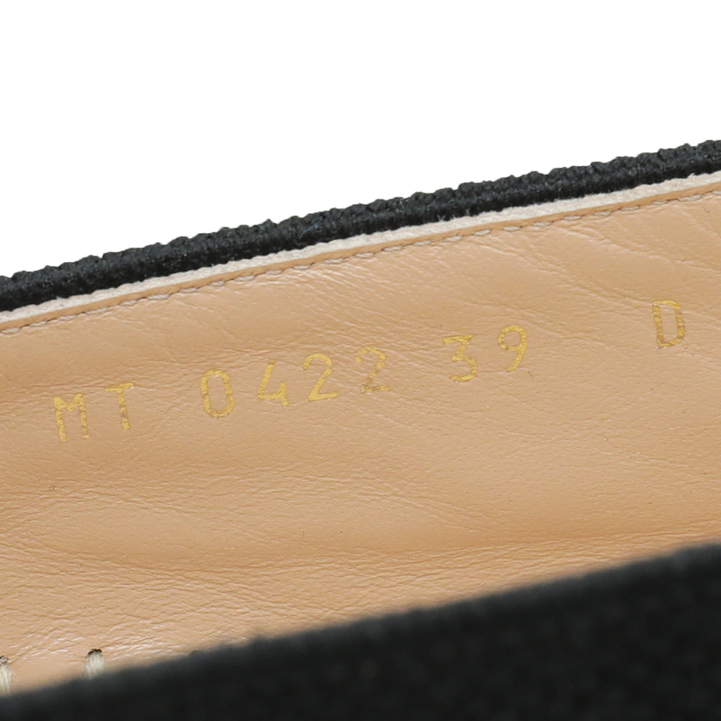 Christian Dior Black Multicolor Mille Fleurs Embroidered Granville Espadrille 39