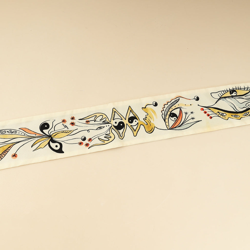 Christian Dior Multicolor Silk ABCDior Y Yin Yang Mitzah Scarf