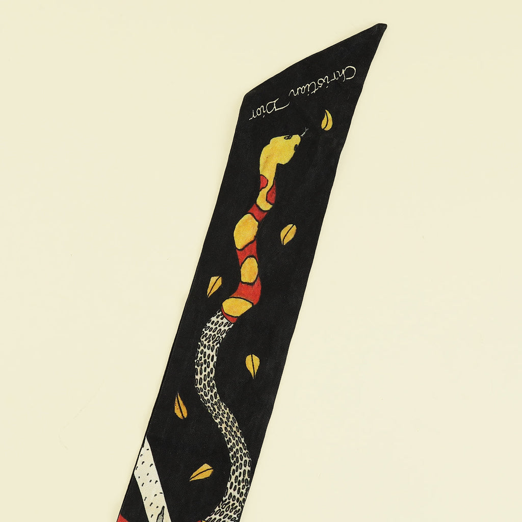 Christian Dior Black Multicolor "Death Motherpeace Tarot" Mitzah Scarf