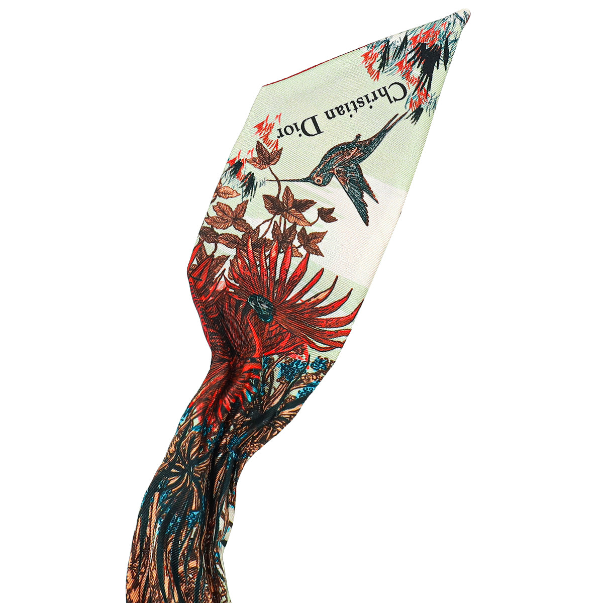 Christian Dior Multicolor Wetland Print Twilly Scarf