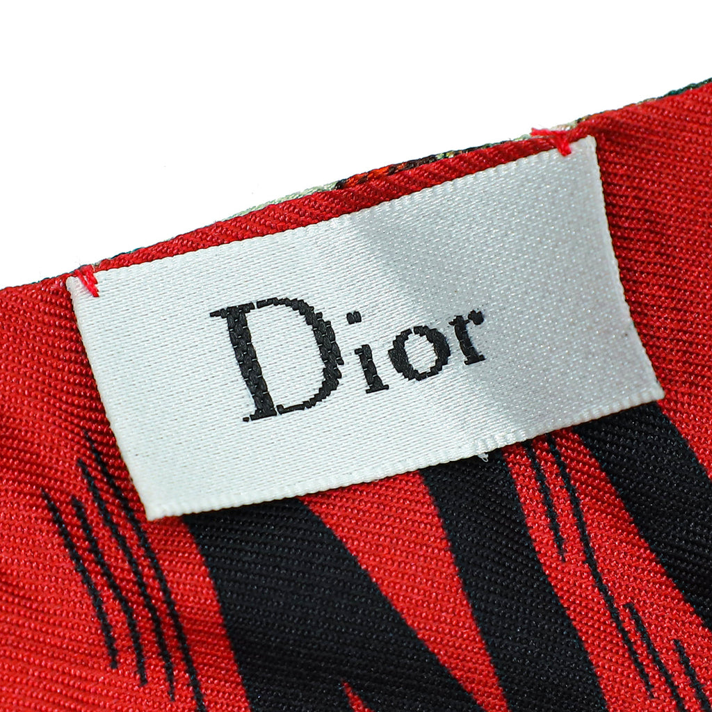 Christian Dior Multicolor Wetland Print Twilly Scarf