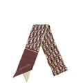 Christian Dior Burgundy Silk Oblique Mitzah Scarf