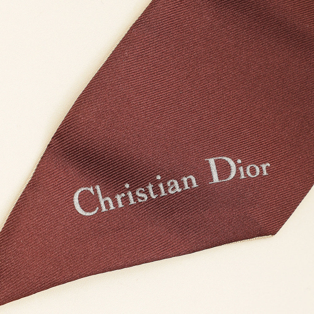 Christian Dior Bicolor Oblique Mitzah Silk Twilly