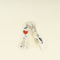 Christian Dior Cream Multicolor Mitzah Amour Silk Twilly