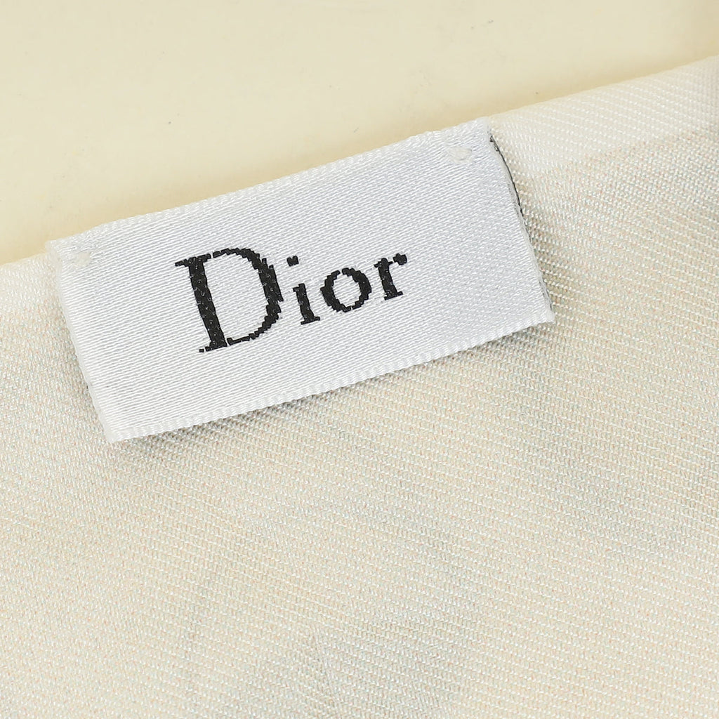 Christian Dior Cream Multicolor Mitzah Amour Silk Twilly