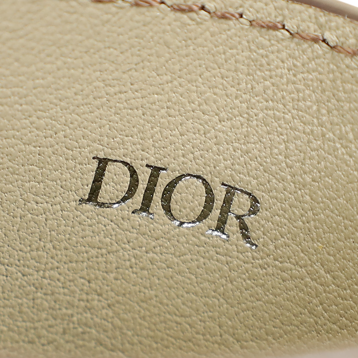 Christian Dior Beige Grey Caro Card Holder