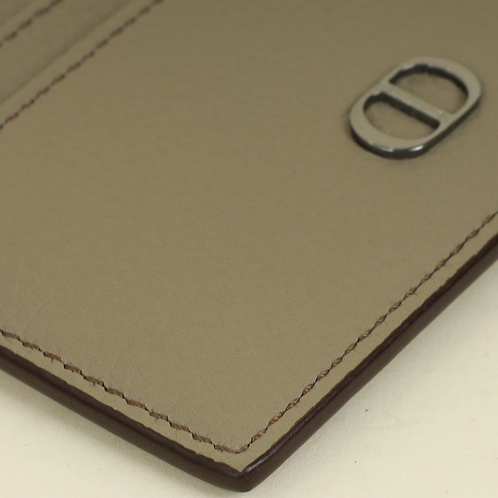 Christian Dior Beige Grey Caro Card Holder