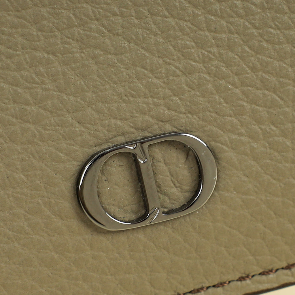 Christian Dior Beige Grey Caro Card Holder