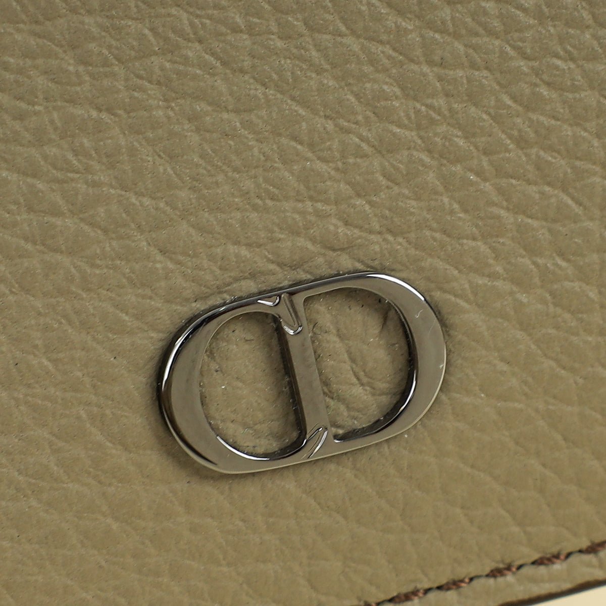 Christian Dior Beige Grey Caro Card Holder