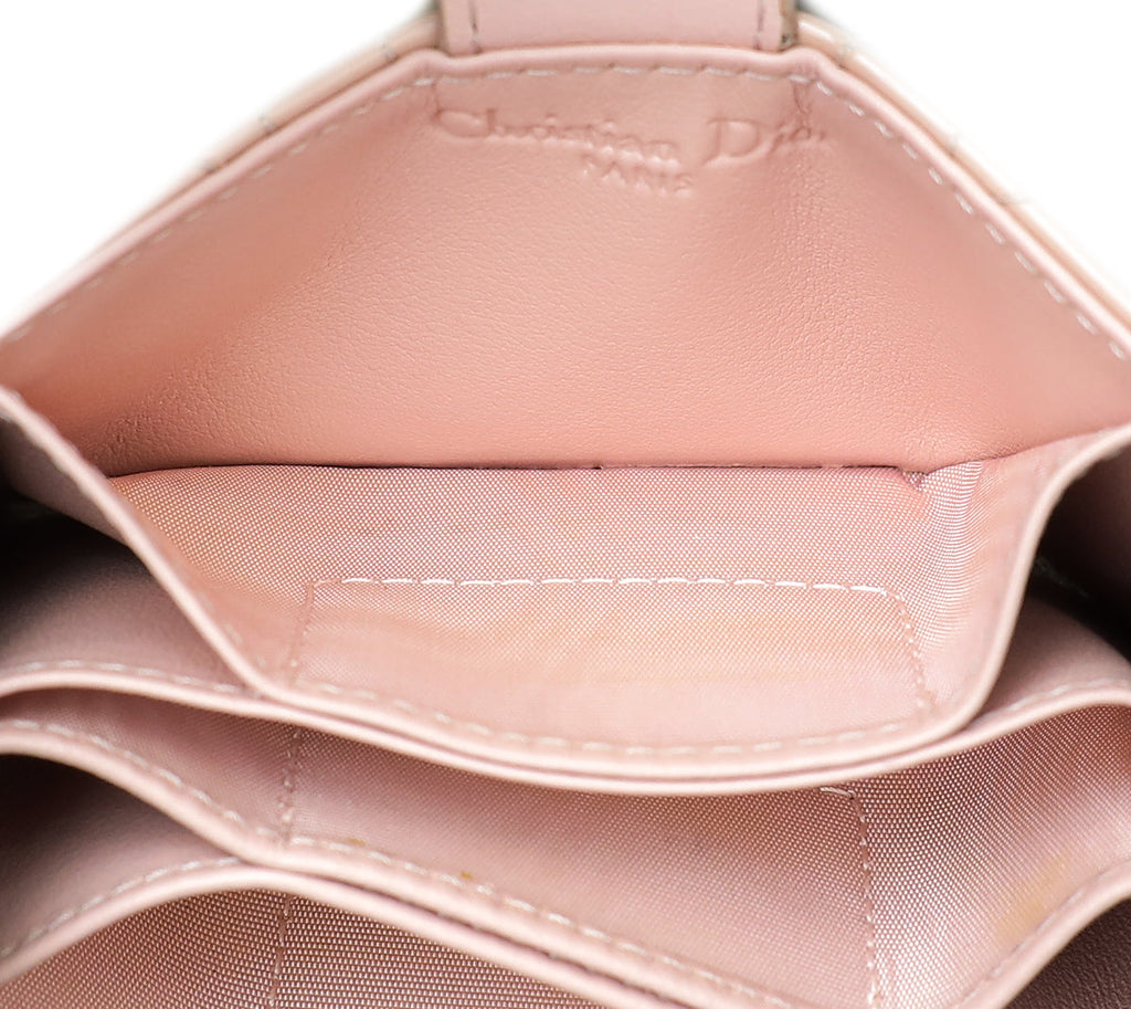 Christian Dior Light Pink Lady Dior 5 Gusset Card Holder