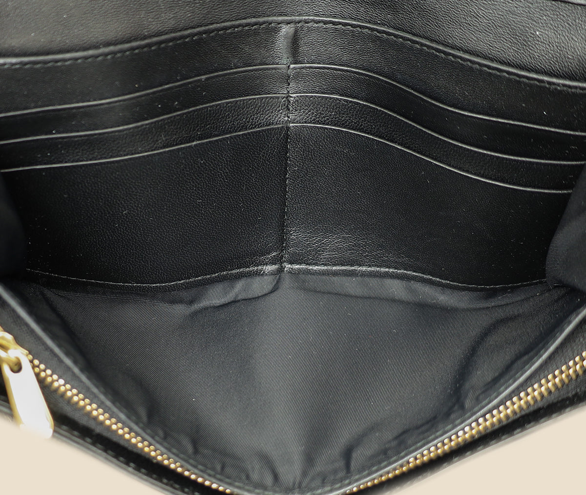 Christian Dior Black Cannage Diorling Chain Wallet