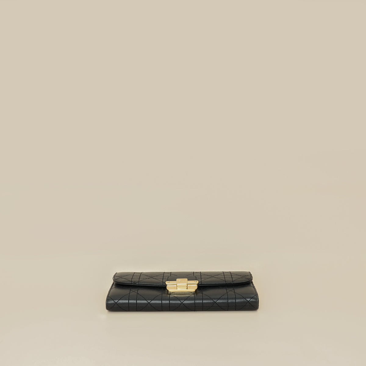 Christian Dior Black Cannage Diorling Chain Wallet