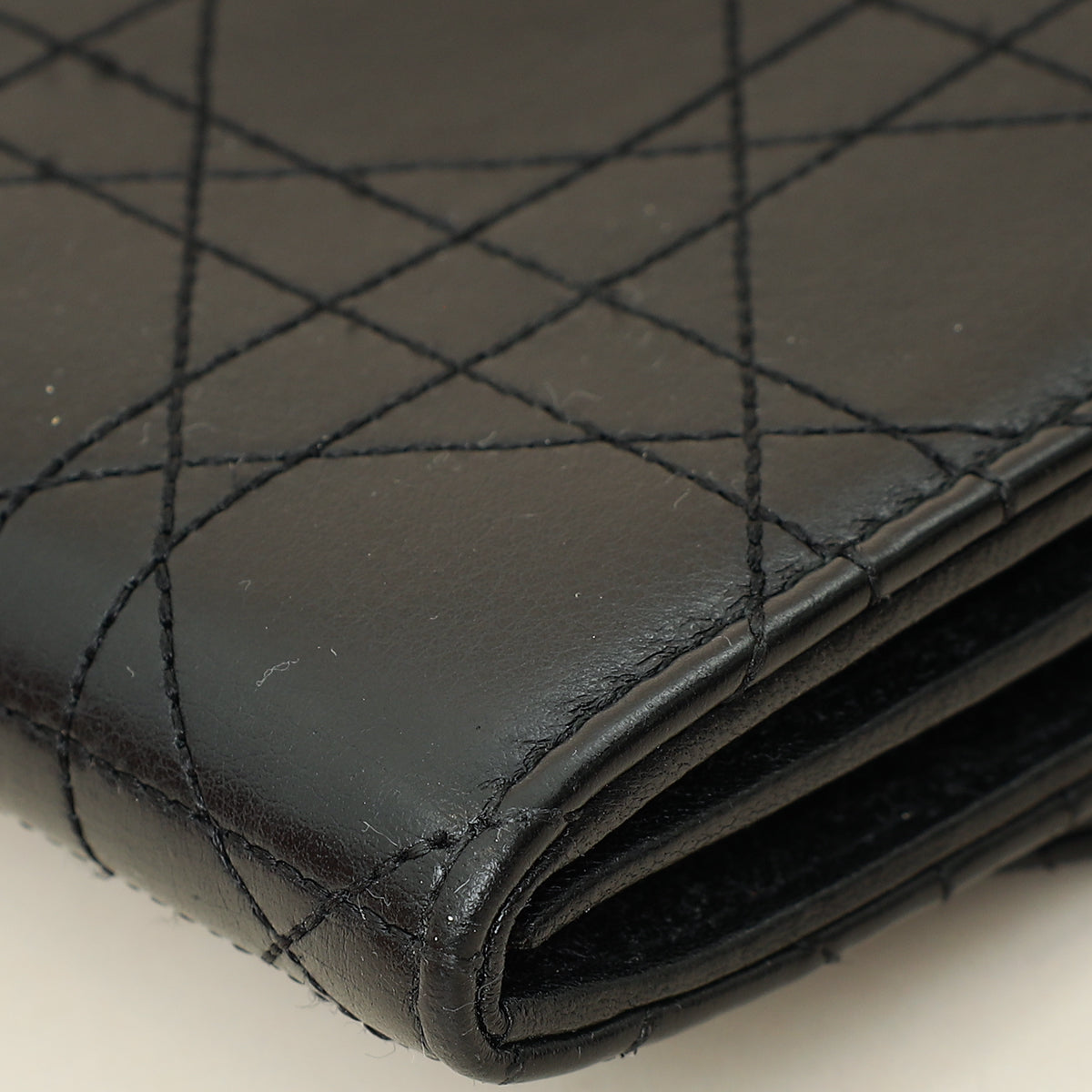 Christian Dior Black Cannage Diorling Chain Wallet