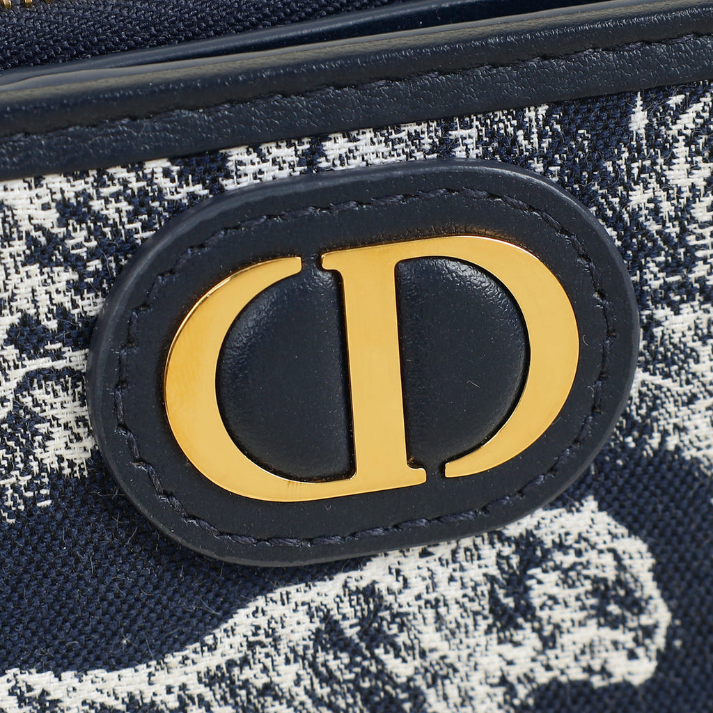 Christian Dior Blue Toile de Jouy Reverse 30 Montaigne Dahlia Wallet
