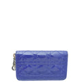 Christian Dior Blue Violet Lady Dior Voyageur Wallet
