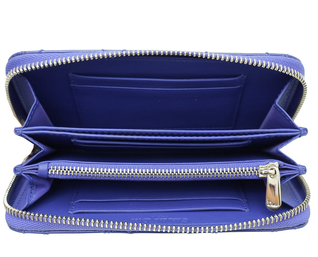 Christian Dior Blue Violet Lady Dior Voyageur Wallet