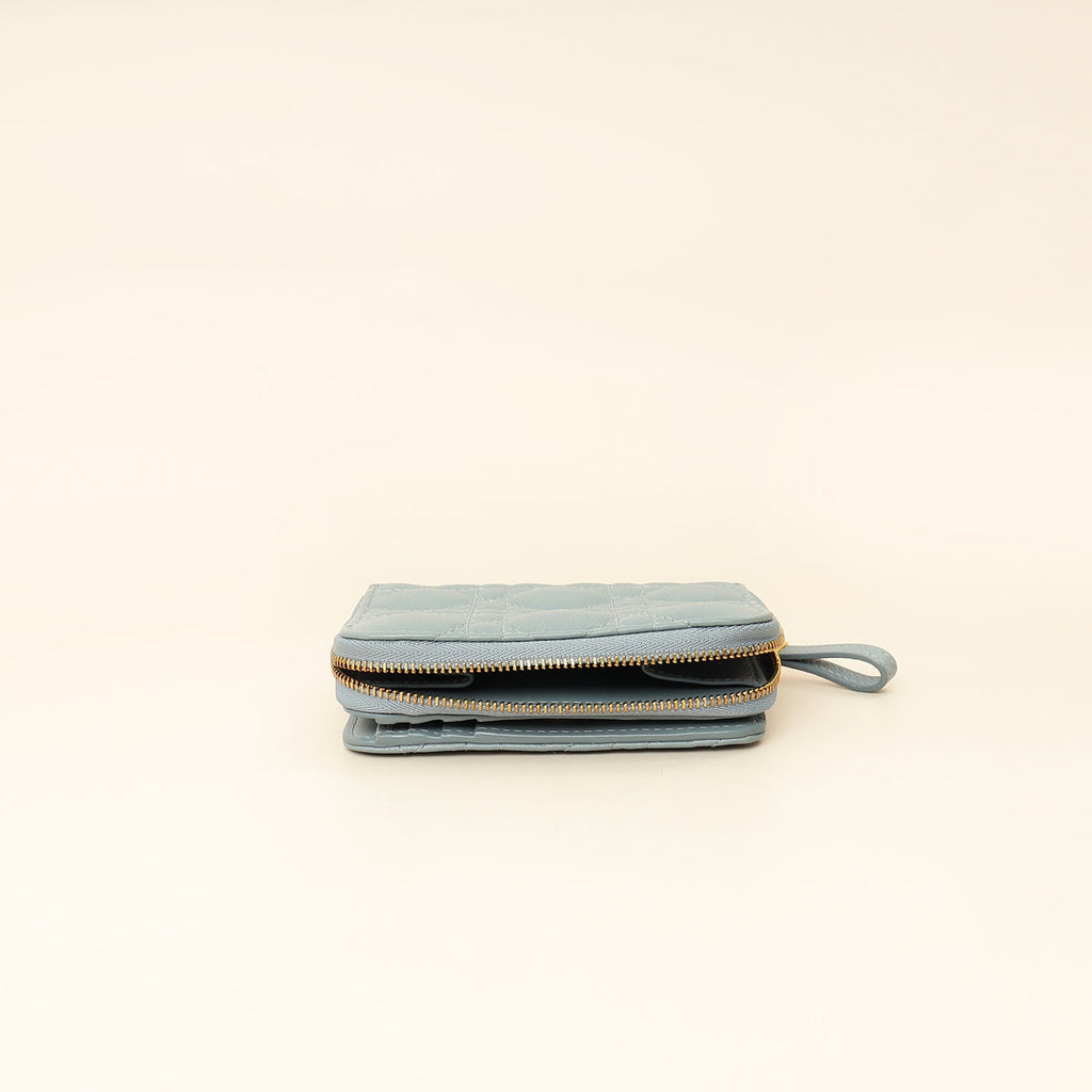 Christian Dior Cloud Blue Caro Scarlet Wallet