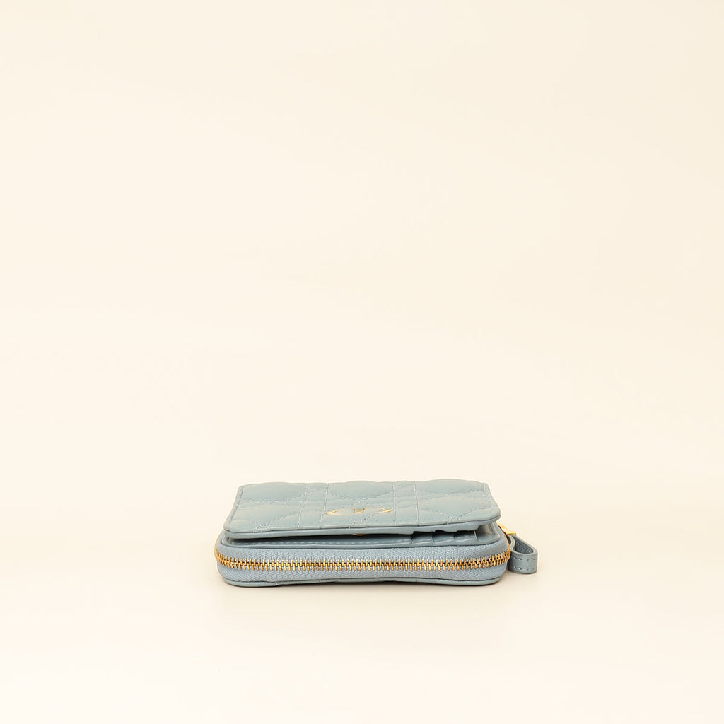 Christian Dior Cloud Blue Caro Scarlet Wallet