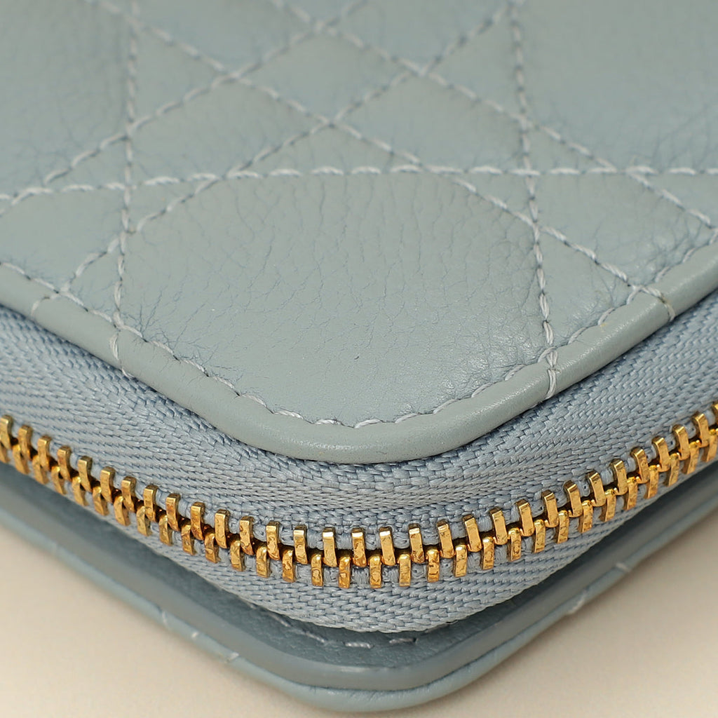 Christian Dior Cloud Blue Caro Scarlet Wallet