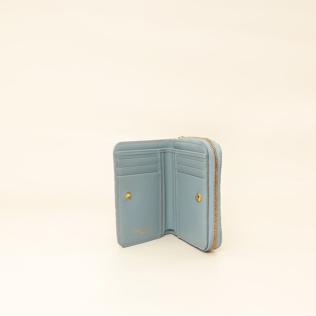 Christian Dior Cloud Blue Caro Scarlet Wallet
