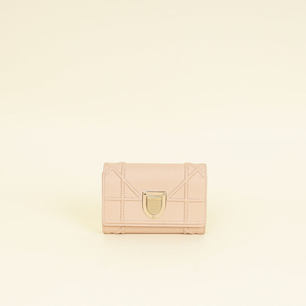 Christian Dior Beige Diorama Trifold Wallet