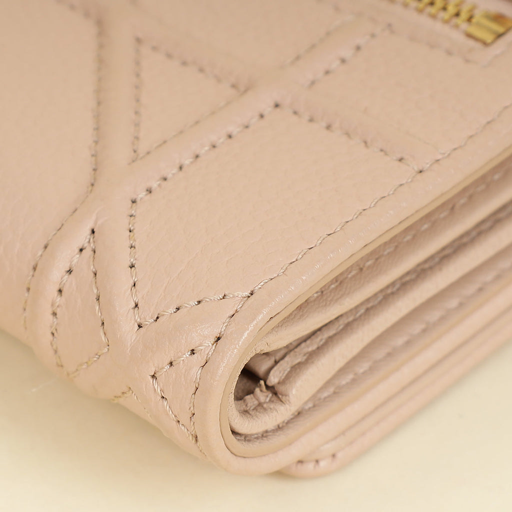 Christian Dior Beige Diorama Trifold Wallet
